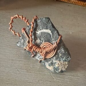 Copper Wire Wrapped Stone Pendant Handmade by Posher